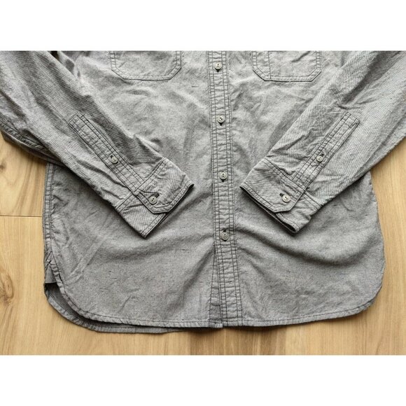 Levis Button Front Collared Shirt Gray Mens Medium - Picture 6 of 12